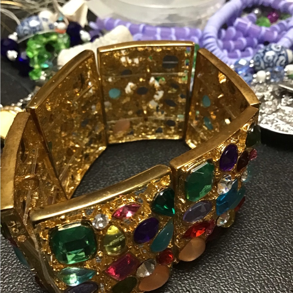 Gold Multicolor Gemstone Bracelet